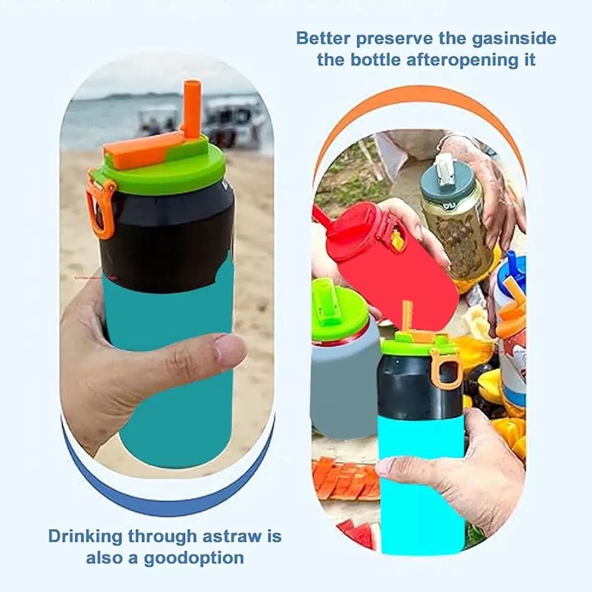 Soft Drinks Can Cover with Straw