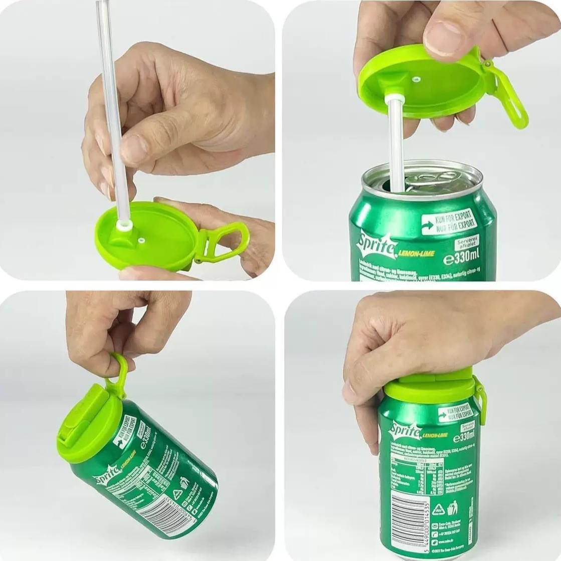Soft Drinks Can Cover with Straw